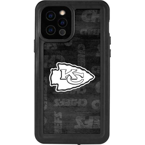 NFL Kansas City Chiefs Black & White iPhone 12 Pro Waterproof Case