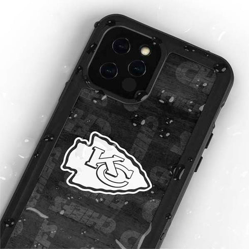 NFL Kansas City Chiefs Black & White iPhone 12 Pro Waterproof Case
