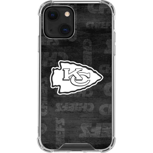 NFL Kansas City Chiefs Black & White iPhone 14 Clear Case