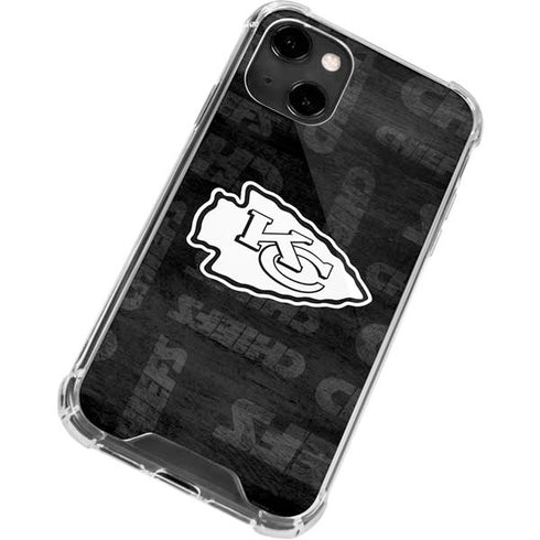 NFL Kansas City Chiefs Black & White iPhone 14 Clear Case