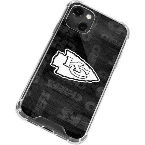 NFL Kansas City Chiefs Black & White iPhone 15 Plus Clear Case