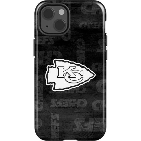 NFL Kansas City Chiefs Black & White iPhone 15 Impact Case
