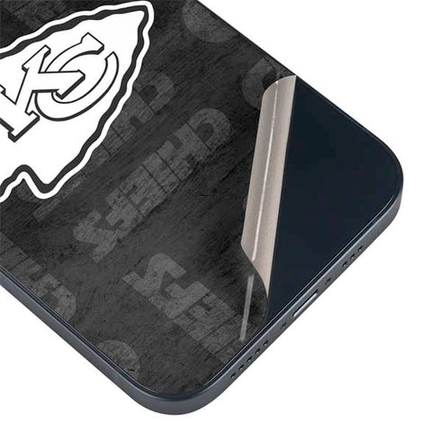 NFL Kansas City Chiefs Black & White iPhone 15 Plus Skin
