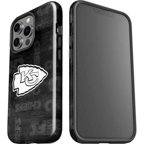 NFL Kansas City Chiefs Black & White iPhone 14 Pro Impact Case