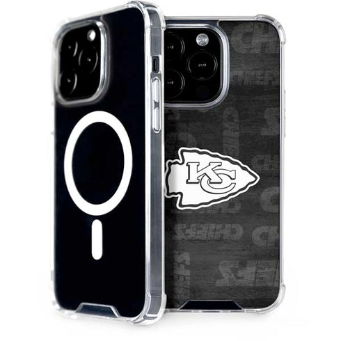 NFL Kansas City Chiefs Black & White iPhone 15 Pro MagSafe Case