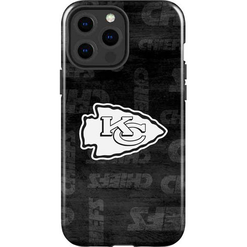 NFL Kansas City Chiefs Black & White iPhone 15 Pro Max Impact Case