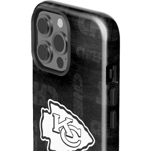 NFL Kansas City Chiefs Black & White iPhone 15 Pro Max Impact Case