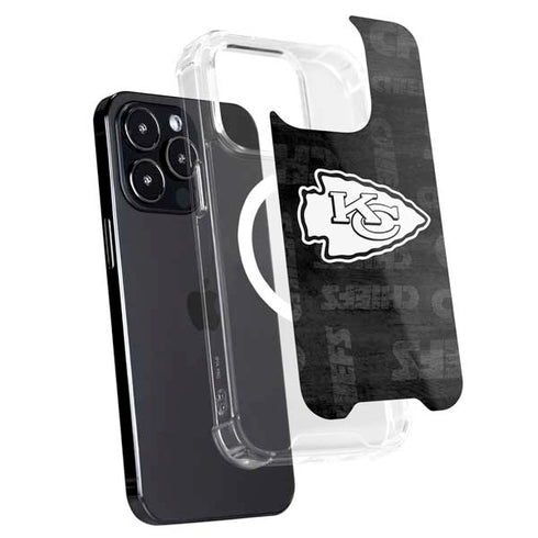 NFL Kansas City Chiefs Black & White iPhone 15 Pro Max MagSafe Case