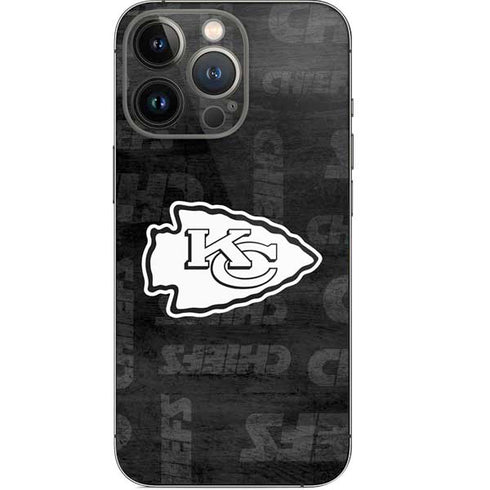NFL Kansas City Chiefs Black & White iPhone 14 Pro Skin