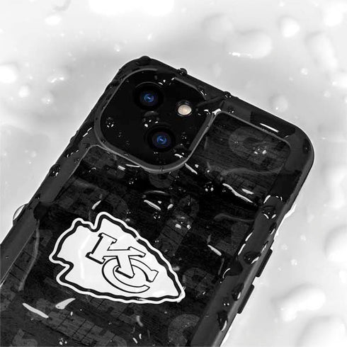 NFL Kansas City Chiefs Black & White iPhone 15 Waterproof Case