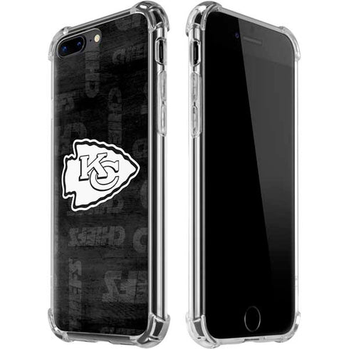 NFL Kansas City Chiefs Black & White iPhone 7/8 Plus Clear Case
