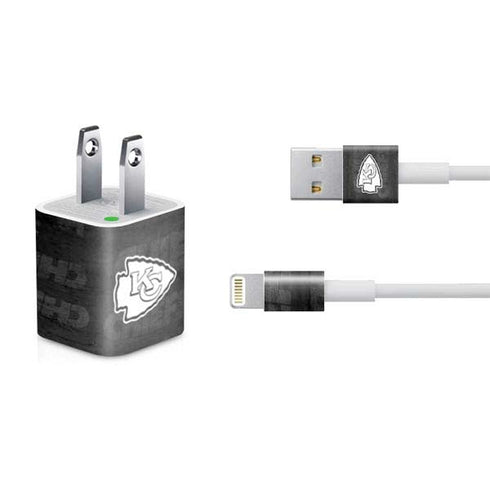NFL Kansas City Chiefs Black & White iPhone Charger (5W USB) Skin