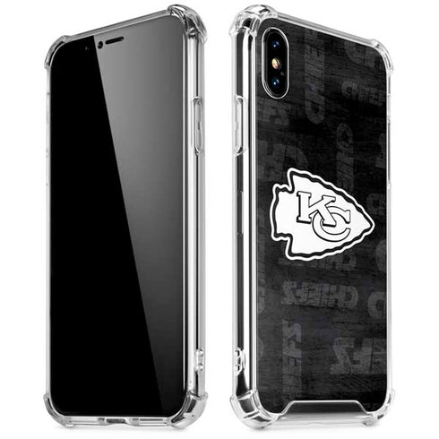 NFL Kansas City Chiefs Black & White iPhone X/XS Clear Case