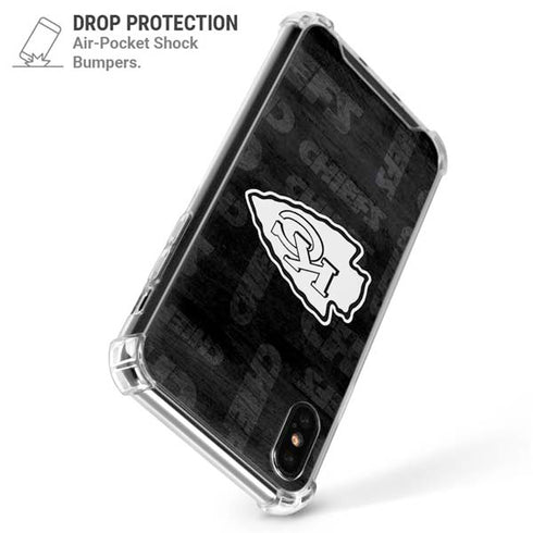 NFL Kansas City Chiefs Black & White iPhone X/XS Clear Case