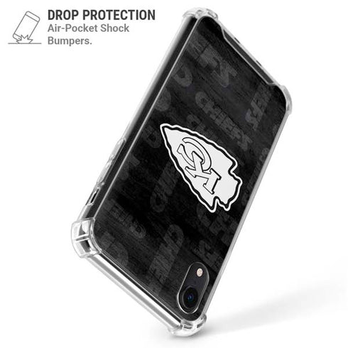 NFL Kansas City Chiefs Black & White iPhone XR Clear Case