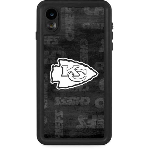 NFL Kansas City Chiefs Black & White iPhone XR Waterproof Case