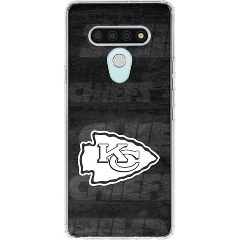 NFL Kansas City Chiefs Black & White LG Stylo 6 Clear Case