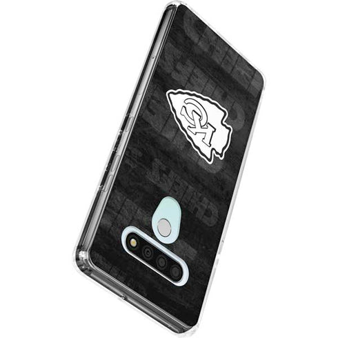 NFL Kansas City Chiefs Black & White LG Stylo 6 Clear Case