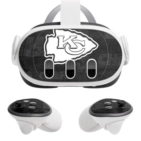 NFL Kansas City Chiefs Black & White Meta Quest 3 Skin