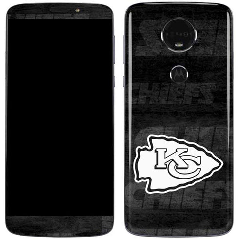 NFL Kansas City Chiefs Black & White Moto E5 Plus Skin