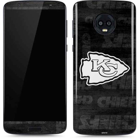 NFL Kansas City Chiefs Black & White Moto G6 Skin