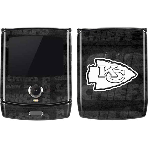 NFL Kansas City Chiefs Black & White Motorola RAZR Skin