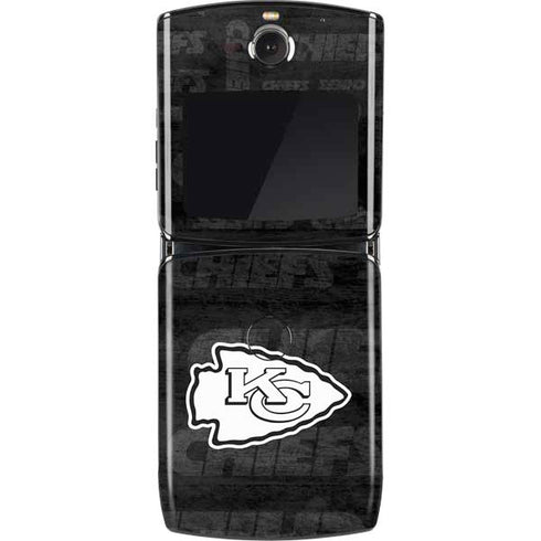 NFL Kansas City Chiefs Black & White Motorola RAZR Skin