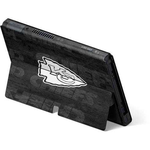 NFL Kansas City Chiefs Black & White Nintendo Switch OLED (2021) Skin