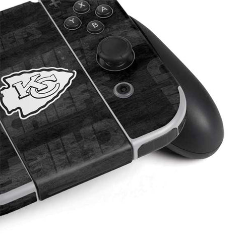 NFL Kansas City Chiefs Black & White Nintendo Switch OLED (2021) Skin