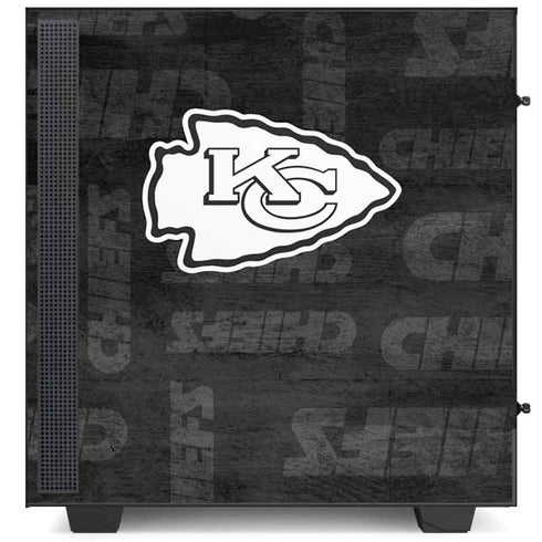 NFL Kansas City Chiefs Black & White NZXT H510 Compact ATX Mid-Tower Case Skin