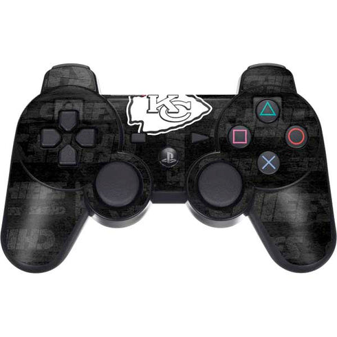 NFL Kansas City Chiefs Black & White PS3 Dual Shock wireless controller Skin