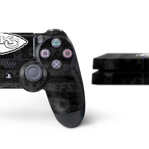 NFL Kansas City Chiefs Black & White PS4 Console and Controller Bundle Skin