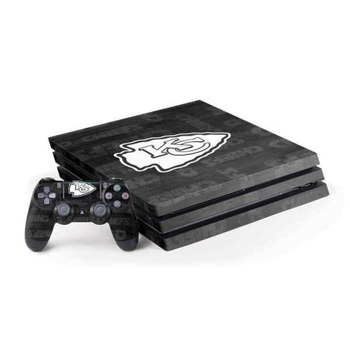 NFL Kansas City Chiefs Black & White PS4 Pro Bundle Skin