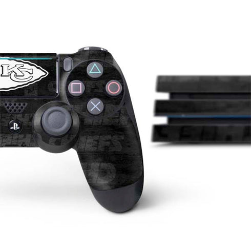 NFL Kansas City Chiefs Black & White PS4 Pro Bundle Skin