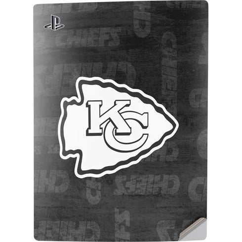 NFL Kansas City Chiefs Black & White PS5 Digital Edition Console Skin