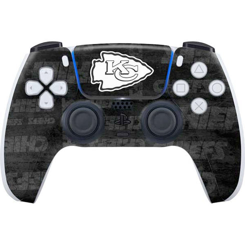 NFL Kansas City Chiefs Black & White PS5 Controller Skin
