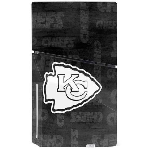 NFL Kansas City Chiefs Black & White PS5 Slim Disk Console Skin