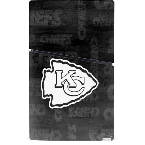 NFL Kansas City Chiefs Black & White PS5 Slim Digital Edition Console Skin