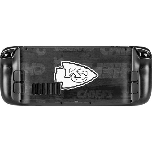 NFL Kansas City Chiefs Black & White Steam Deck Handheld Gaming Computer Skin
