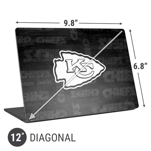 NFL Kansas City Chiefs Black & White Universal Laptop 12in (9.8 x 6.8in) Skin