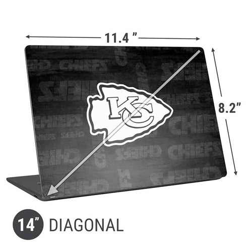 NFL Kansas City Chiefs Black & White Universal Laptop 14in (11.4 x 8.2in) Skin