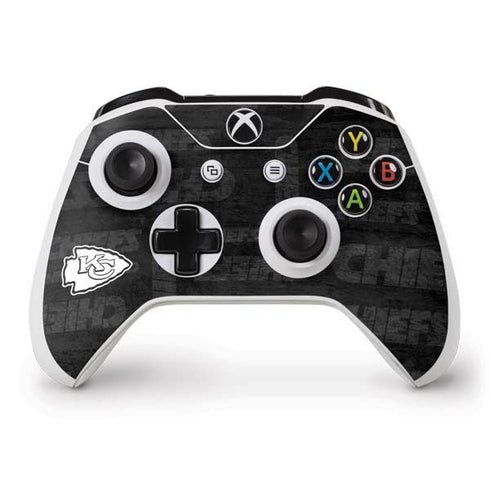 NFL Kansas City Chiefs Black & White Xbox One S Controller Skin