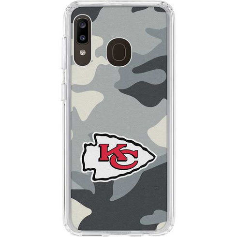 NFL Kansas City Chiefs Camo Galaxy A20 Clear Case