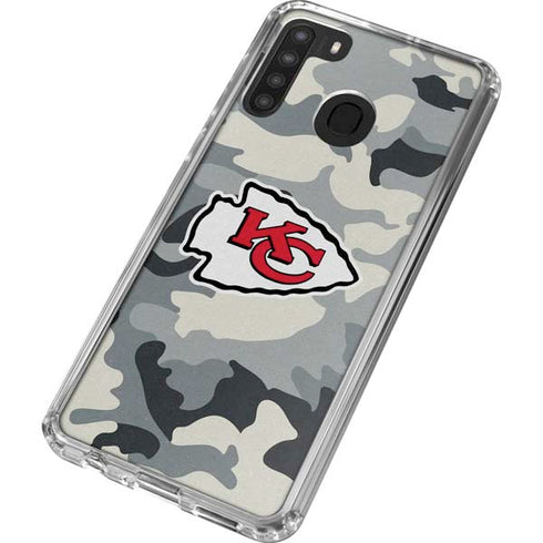 NFL Kansas City Chiefs Camo Galaxy A21 Clear Case
