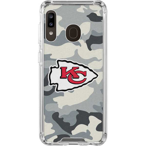 NFL Kansas City Chiefs Camo Galaxy A30 Clear Case