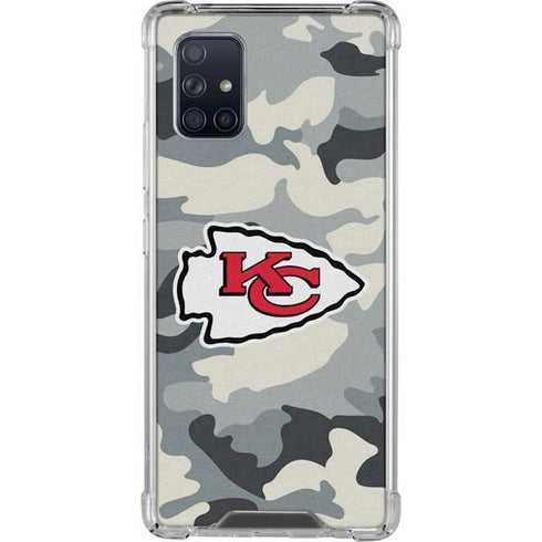 NFL Kansas City Chiefs Camo Galaxy A71 5G Clear Case