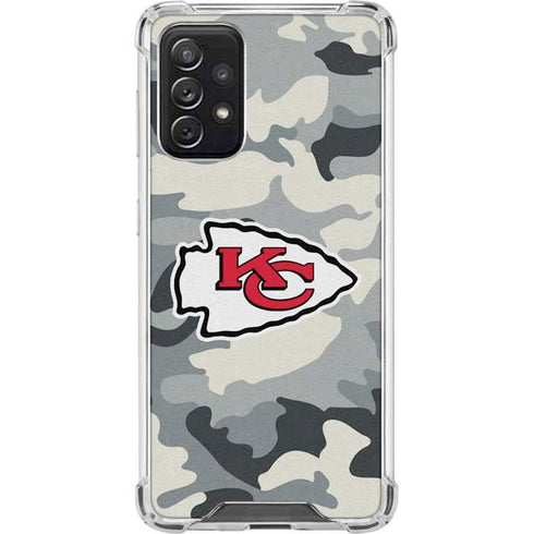 NFL Kansas City Chiefs Camo Galaxy A72 5G Clear Case