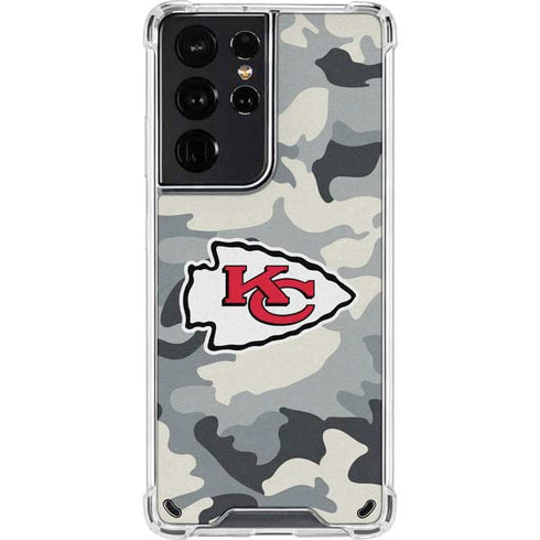 NFL Kansas City Chiefs Camo Galaxy S21 Ultra 5G Clear Case