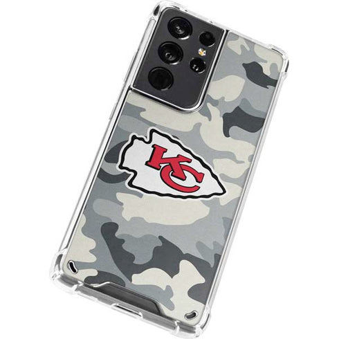NFL Kansas City Chiefs Camo Galaxy S21 Ultra 5G Clear Case