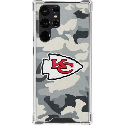 NFL Kansas City Chiefs Camo Galaxy S22 Ultra Clear Case